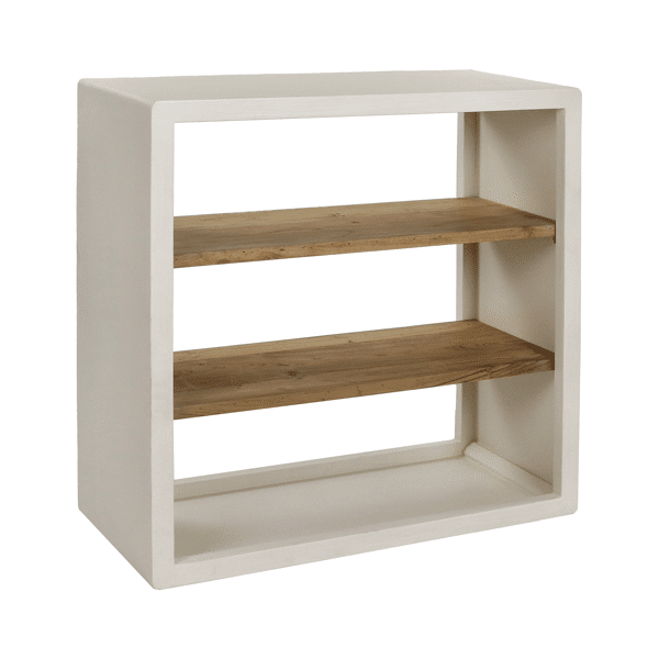 pomax VERONA - rek 2 schappen - kalkpleister / acacia hout - L 90 x W 40 x H 90 cm - gebroken wit