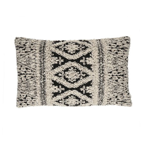 pomax VERSO - kussen - katoen / viscose - L 50 x W 30 cm - zwart/wit