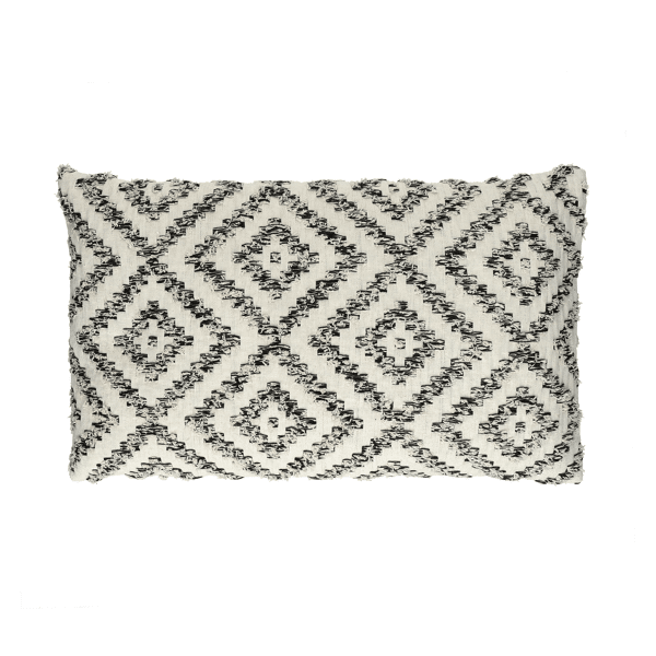 pomax VERSO - kussen - katoen / viscose - L 50 x W 30 cm - zwart/wit
