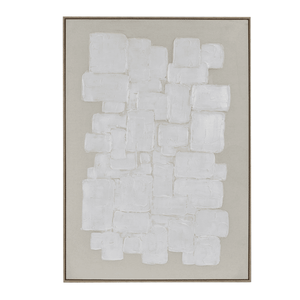 pomax VICENZA - muur deco - linnen / dennenhout - L 103 x W 4 3 x H 143 cm - gebroken wit