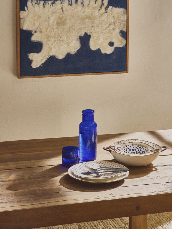 Pomax VICO - Glazen Karaf - Glas - DIA 8 5 X H 24 5 Cm - Blauw