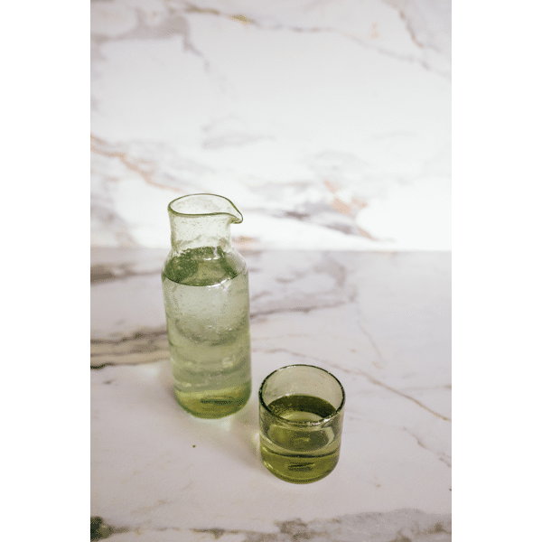 Pomax VICO - Glazen Karaf - Glas - DIA 8 5 X H 24 5 Cm - Olijfgroen