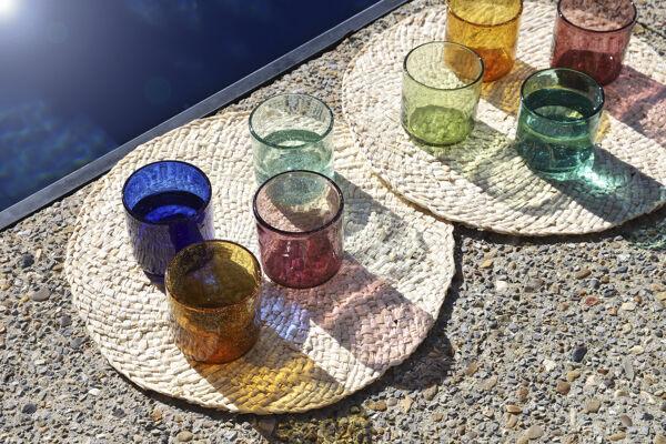 Pomax VICO - Waterglas - Glas - DIA 8 X H 8 2 Cm - Olijfgroen