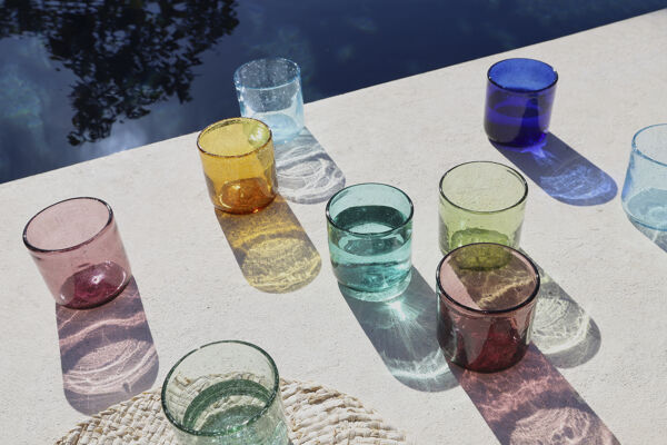 Pomax VICO - Waterglas - Glas - DIA 8 X H 8 2 Cm - Olijfgroen