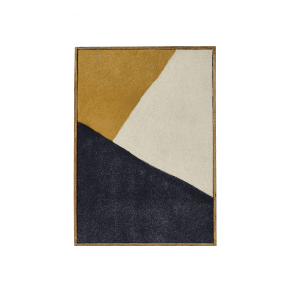 pomax WOOLY - canvas met kader - mango hout / wol - L 76 x W 6 5 x H 107 cm - geel