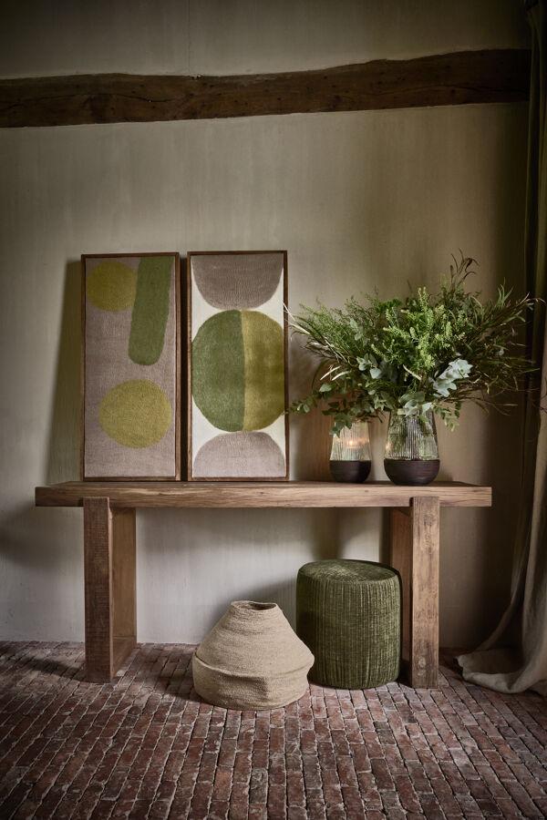 Pomax WOOLY - Muur Deco - Mango Hout / Wol - L 107 X W 6 5 X H 46 Cm - Mix Van Kleuren