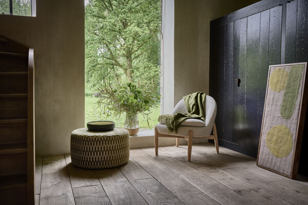 Pomax WOOLY - Muur Deco - Mango Hout / Wol - L 107 X W 6 5 X H 46 Cm - Mix Van Kleuren