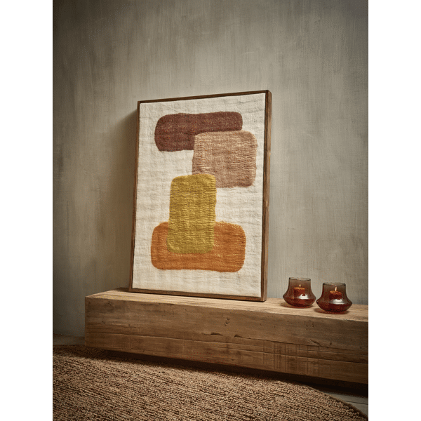 Pomax WOOLY - Muur Deco - Mango Hout / Wol - L 107 X W 76 X H 6 5 Cm - Mix Van Kleuren