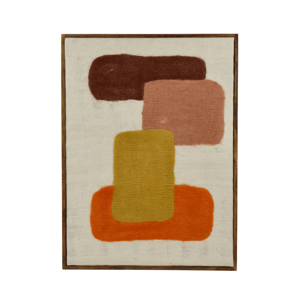 pomax WOOLY - muur deco - mango hout / wol - L 107 x W 76 x H 6 5 cm - mix van kleuren