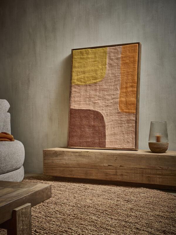 Pomax WOOLY - Muur Deco - Mango Hout / Wol - L 107 X W 76 X H 6 5 Cm - Mix Van Kleuren