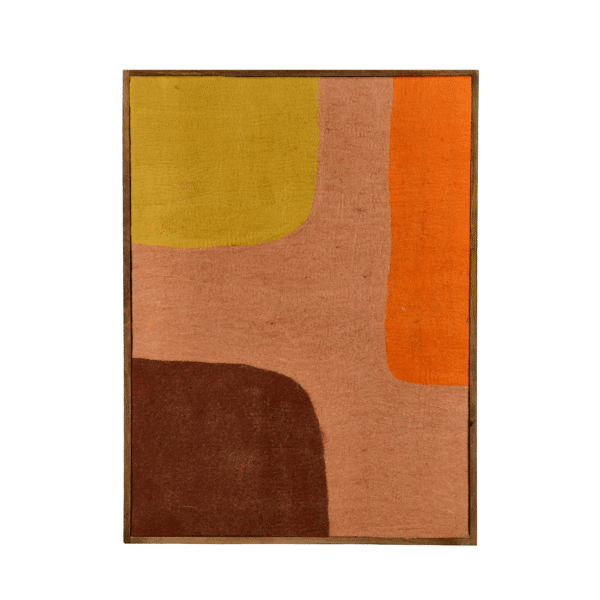 pomax WOOLY - muur deco - mango hout / wol - L 107 x W 76 x H 6 5 cm - mix van kleuren