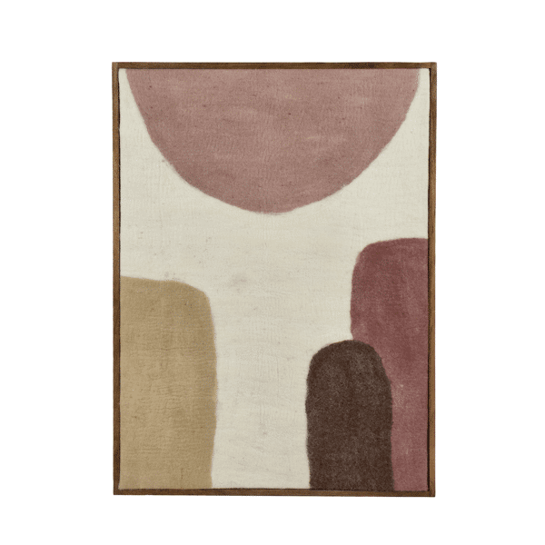 pomax WOOLY - muur deco - mango hout / wol - L 107 x W 76 x H 6 5 cm - mix van kleuren