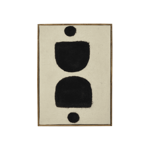 pomax WOOLY - muur deco - mango hout / wol - L 76 x W 6 5 x H 107 cm - zwart/wit