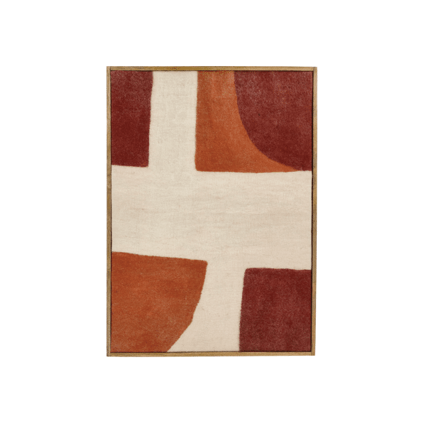 pomax WOOLY - muur deco - mango hout / wol - L 76 x W 6 5 x H 107 cm - roest