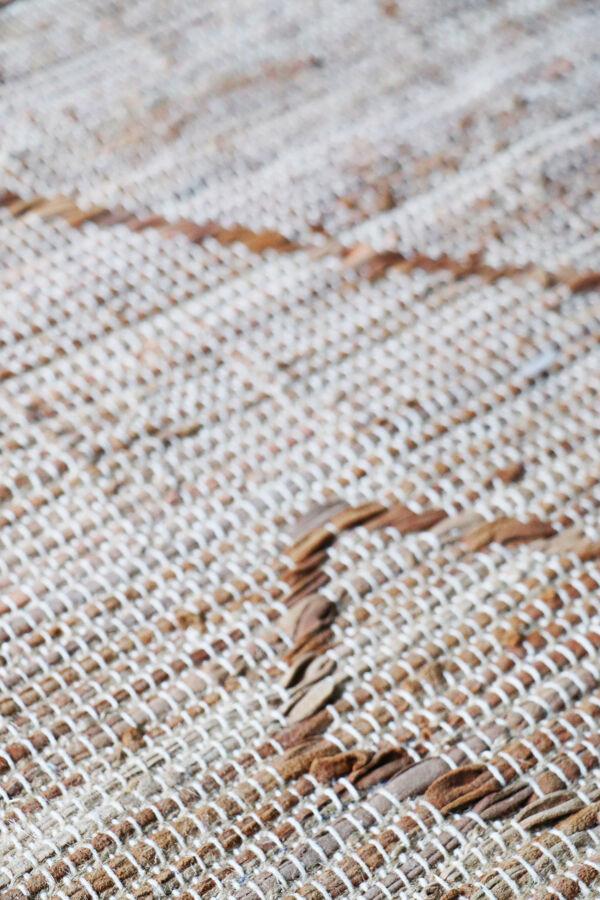 Pomax YUCATAN - Tapijt - Gerecycleerd Leder / Jute - L 240 X W 180 Cm - Naturel