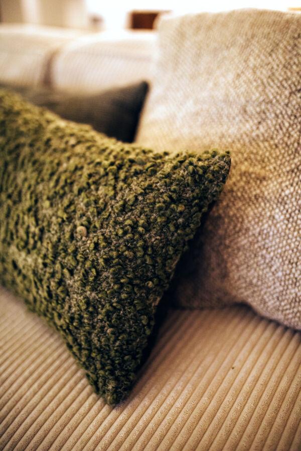 Pomax ZAZOU - Kussen - Bouclé / Wol - L 50 X W 30 Cm - Licht Groen