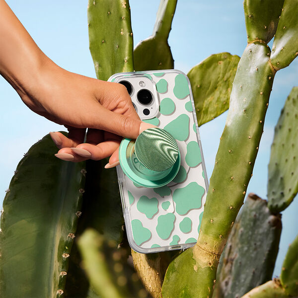 Popsockets Aluminum Moire Turquoise MagSafe PopGrip