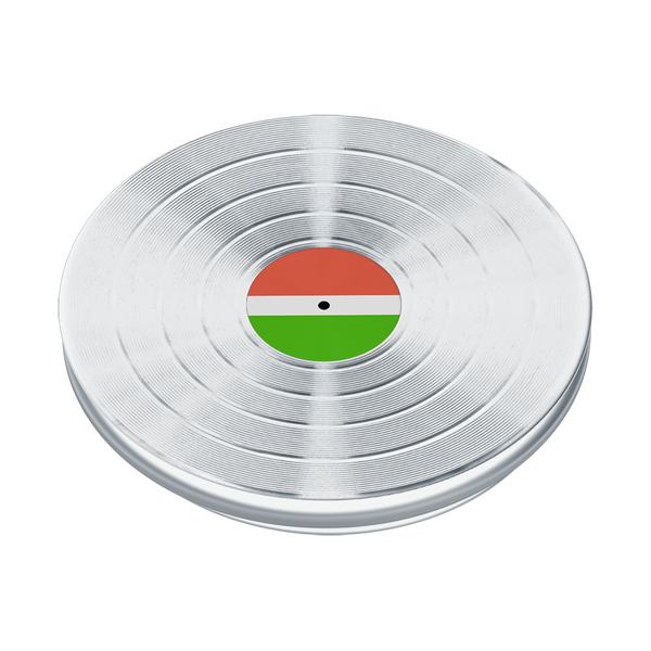 Popsockets Backspin Aluminum 45rpm Silver Adhesive PopGrip