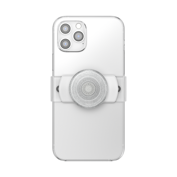 Popsockets Clear Glitter Silver Slide Stretch PopGrip