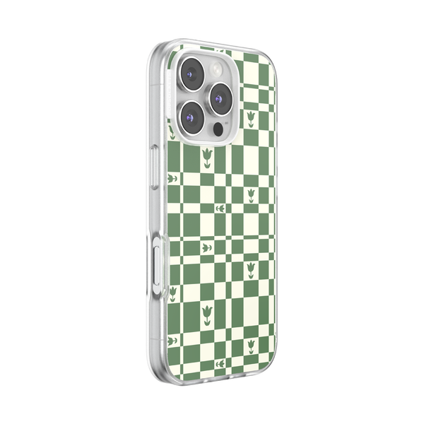 Popsockets Garden Check Green IPhone 16 Pro MagSafe Case
