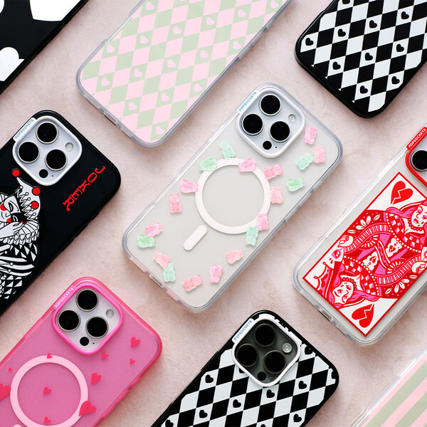 Popsockets Harlequin Hearts Pink IPhone 16 Pro MagSafe Case
