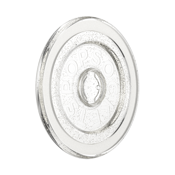 popsockets Clear Glitter Silver MagSafe Round Base