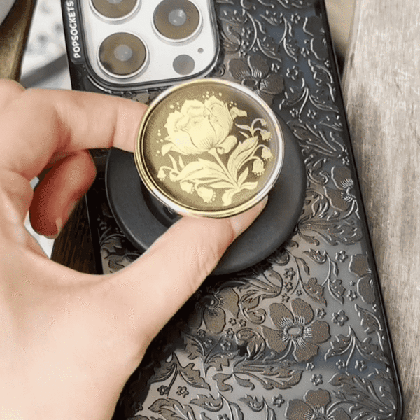 Popsockets Enamel Rose Noir MagSafe PopGrip