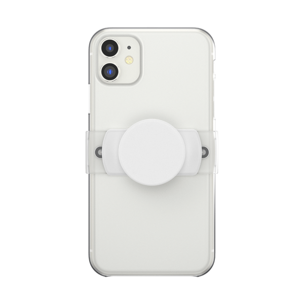 Popsockets White With Square Edges Slide Stretch PopGrip