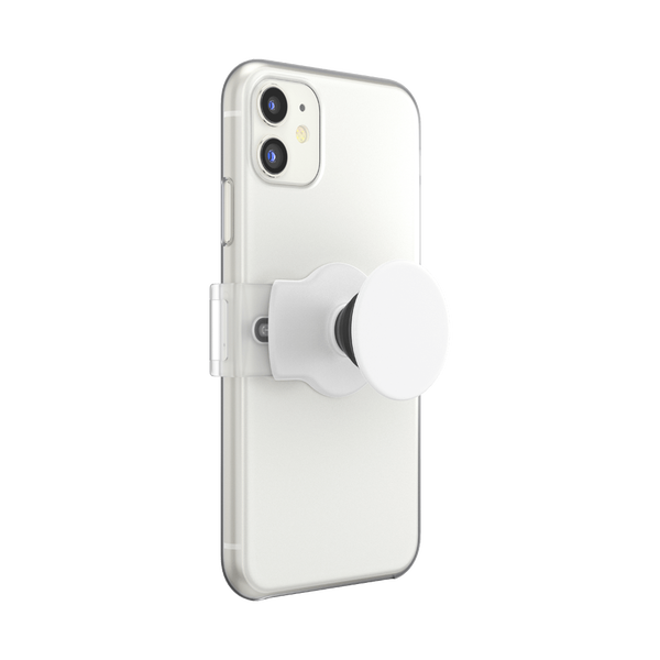 Popsockets White With Square Edges Slide Stretch PopGrip