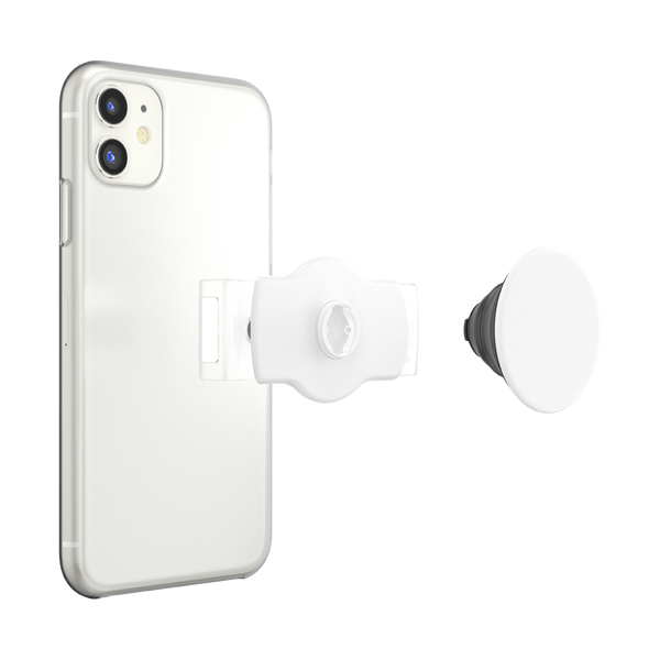 Popsockets White With Square Edges Slide Stretch PopGrip