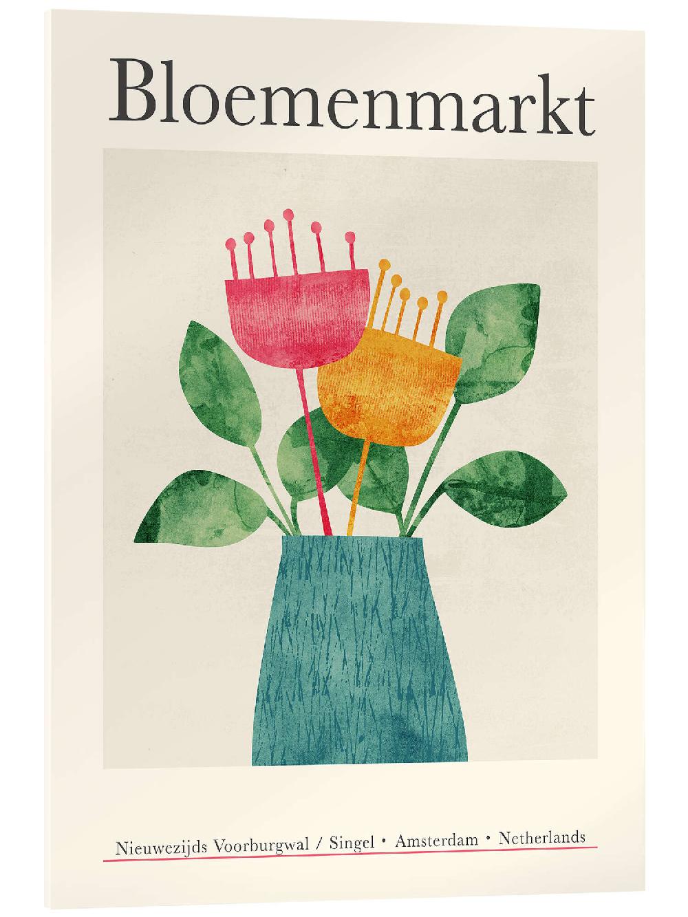 posterlounge Acrylglas print Flower Market - Bloemenmarkt Amsterdam