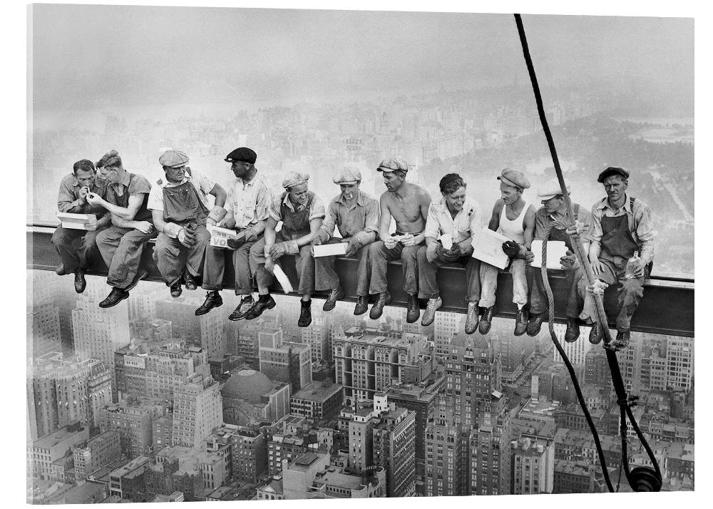 posterlounge Acrylglas print Lunch atop a skyscraper