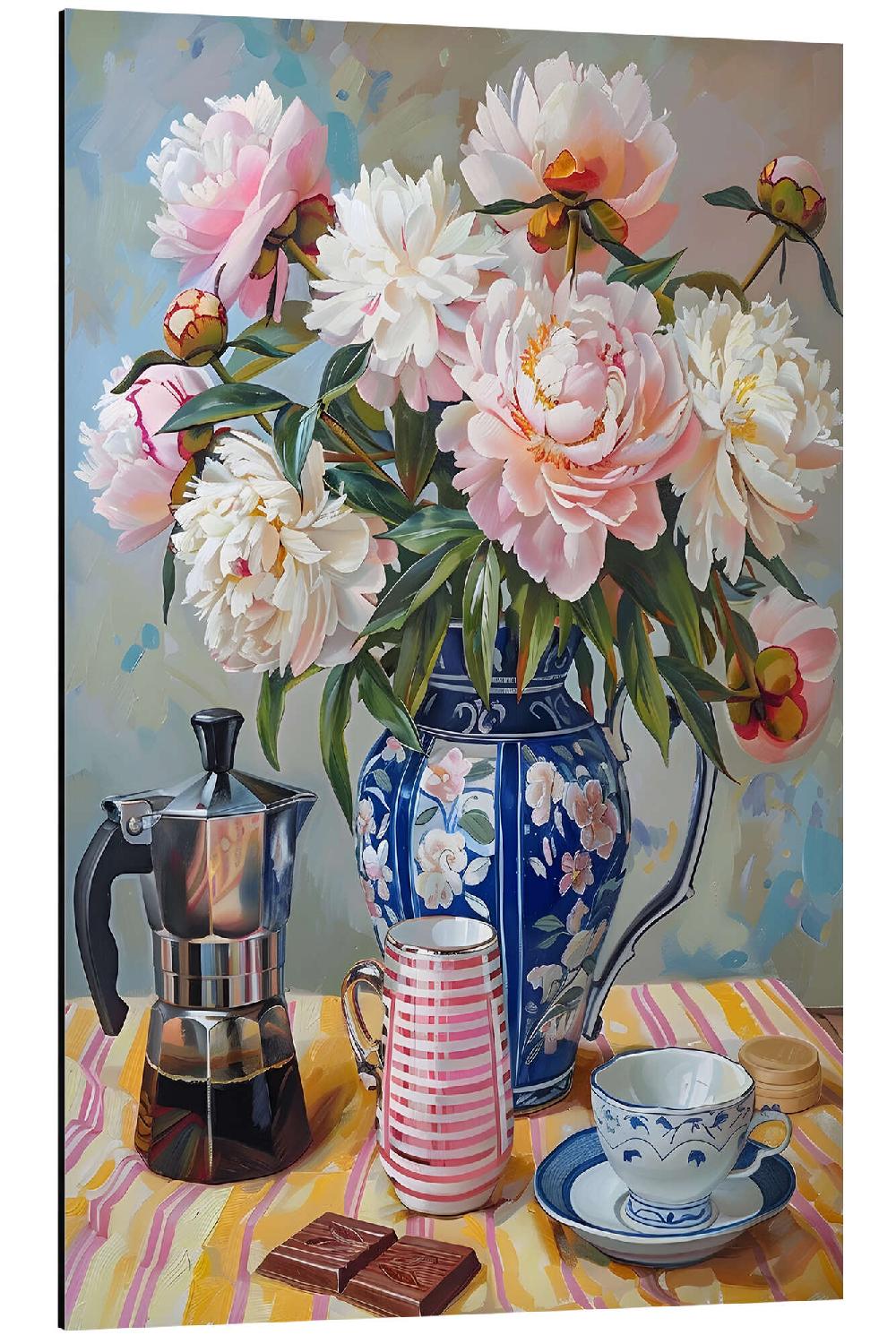 posterlounge Aluminium print Still Life with Peonies