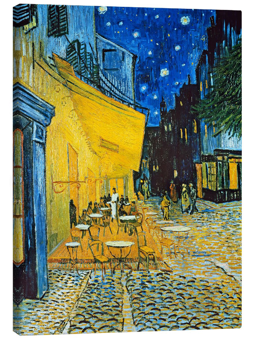 posterlounge Canvas print Caféterras bij nacht (Place du Forum)