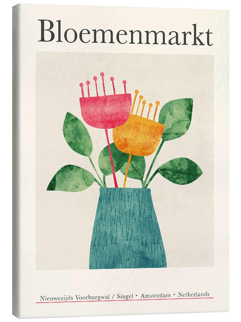 posterlounge Canvas print Flower Market - Bloemenmarkt Amsterdam