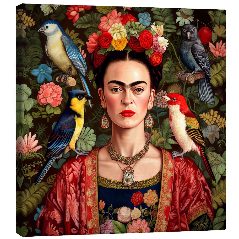 posterlounge Canvas print Frida Kahlo with Exotic Birds