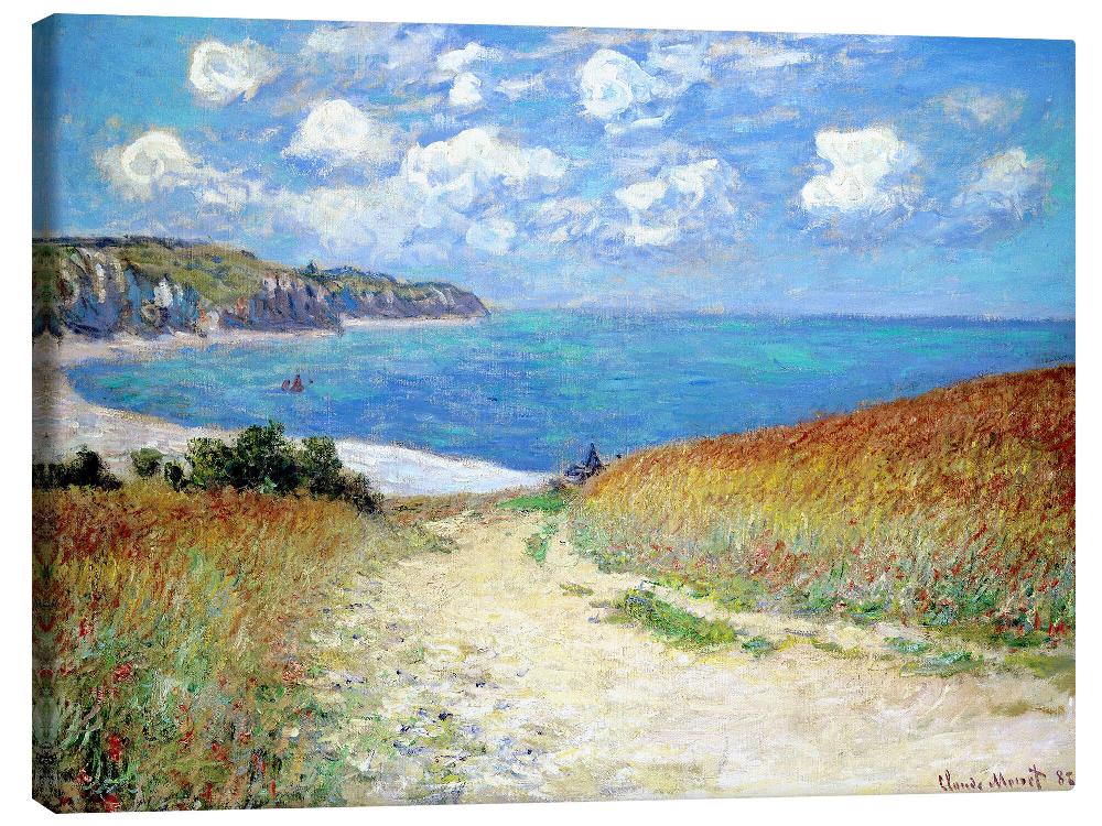posterlounge Canvas print Strandweg tussen de korenvelden bij Pourville