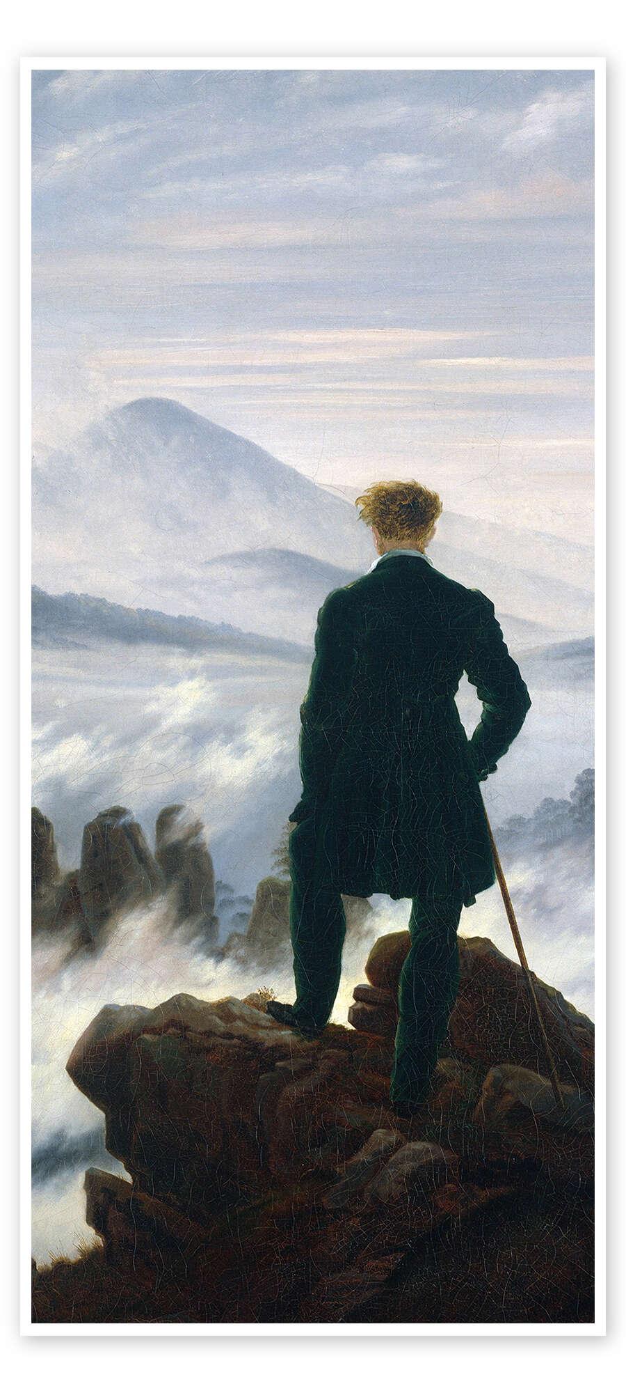 posterlounge Deurposter De wandelaar boven de nevelen