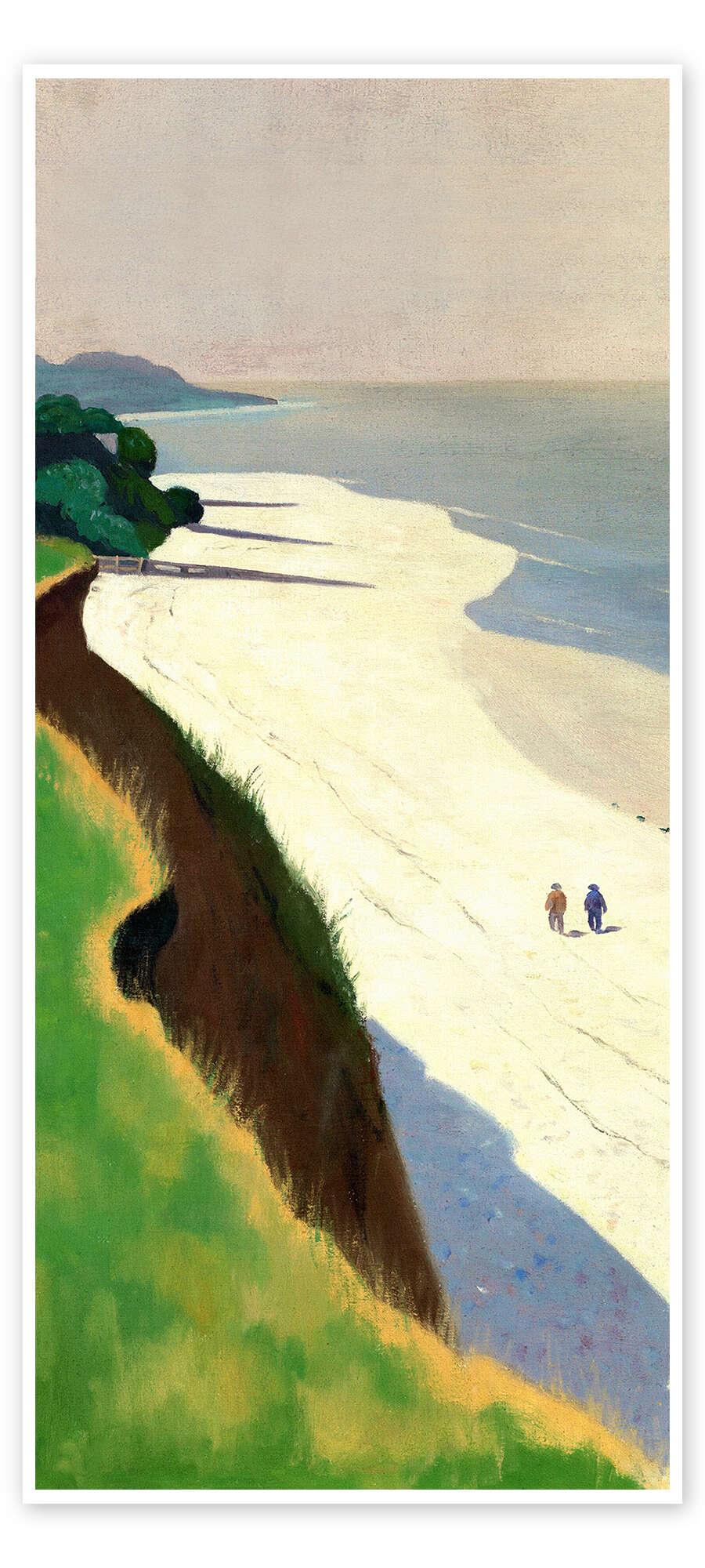 posterlounge Deurposter La falaise de la grève blanche