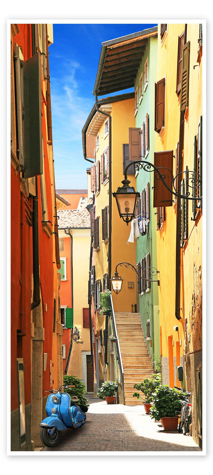 posterlounge Deurposter Old Town Alley Riva del Garda