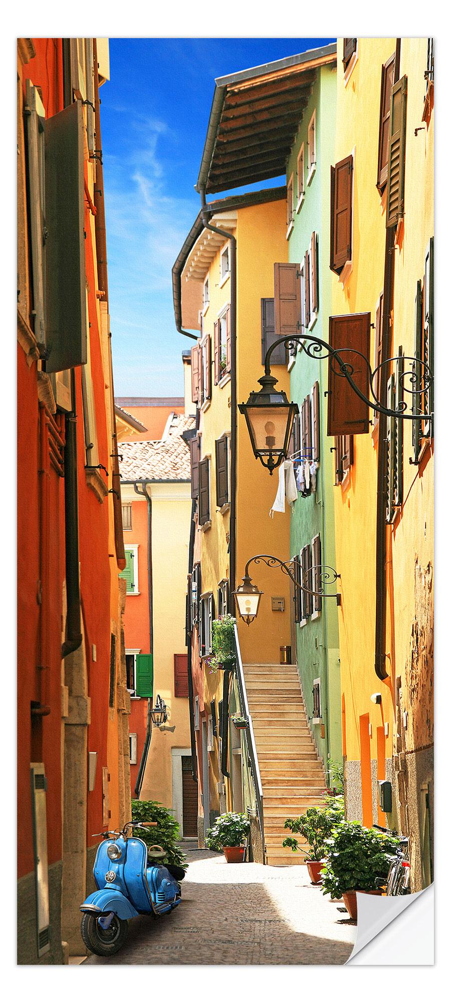 posterlounge Deursticker Old Town Alley Riva del Garda