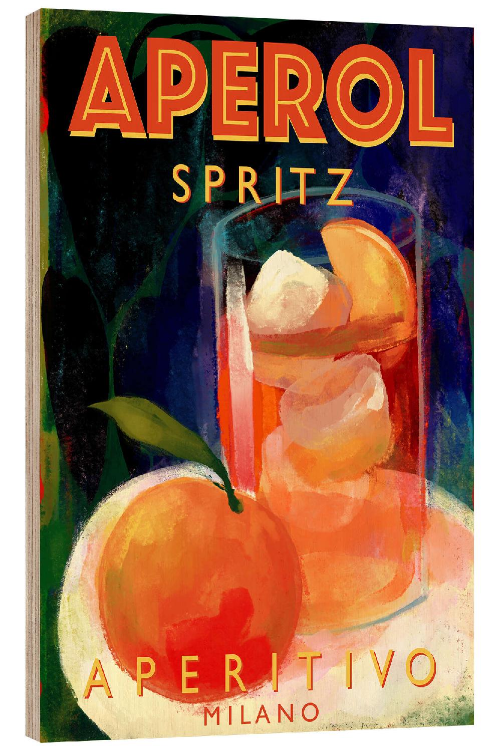 posterlounge Hout print Aperol Spritz Aperitivo Milano