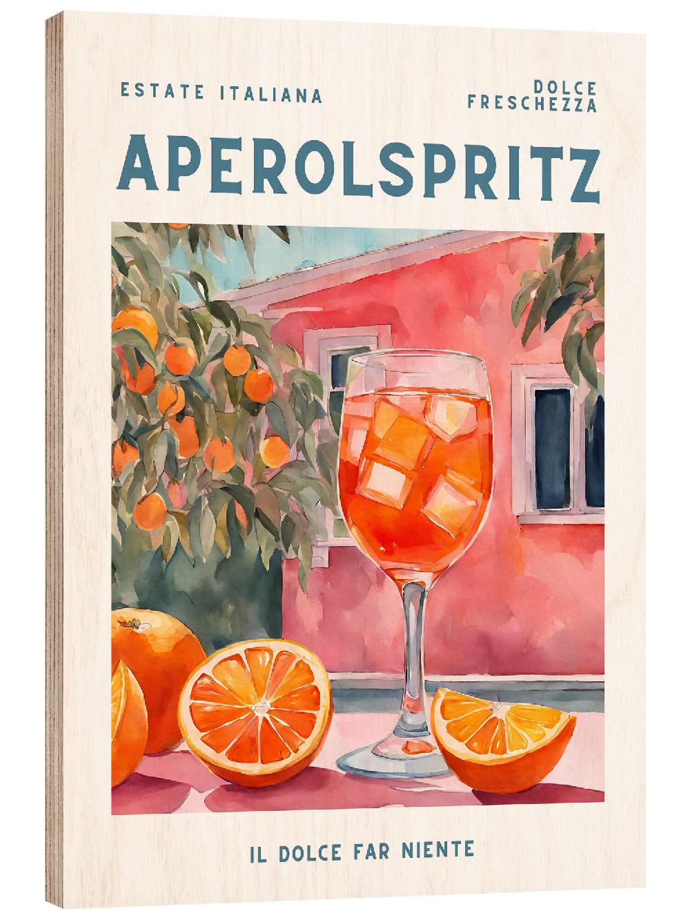 posterlounge Hout print Estate Italiana - Aperol Spritz