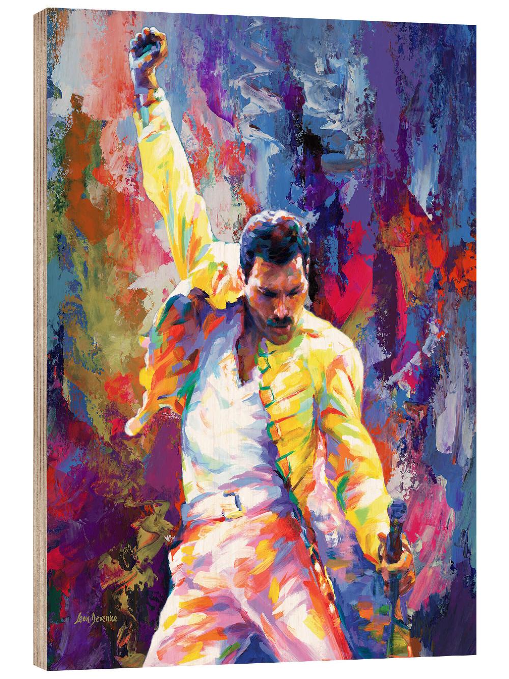 posterlounge Hout print Freddie Mercury Pop Art Portrait