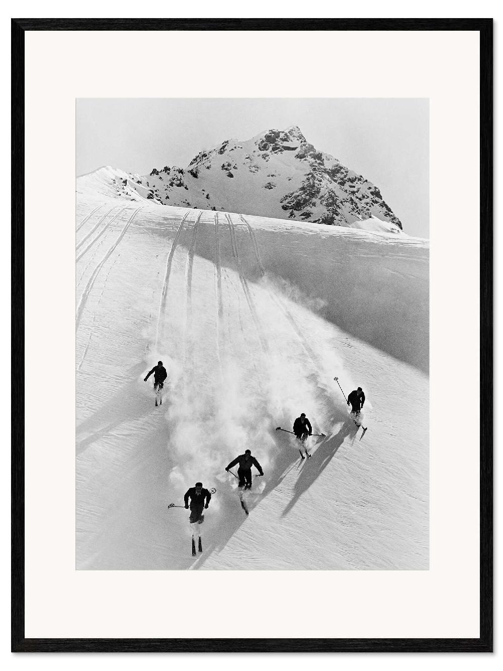 posterlounge Ingelijste kunstdruk Afdaling in de Zwitserse alpen