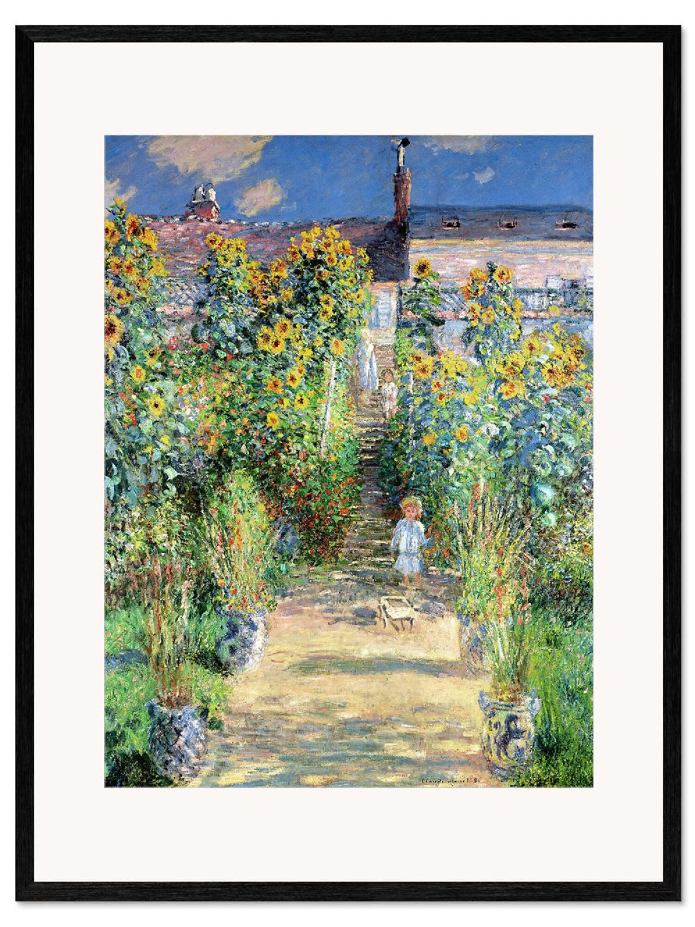 posterlounge Ingelijste kunstdruk De tuin van Monet in Vétheuil