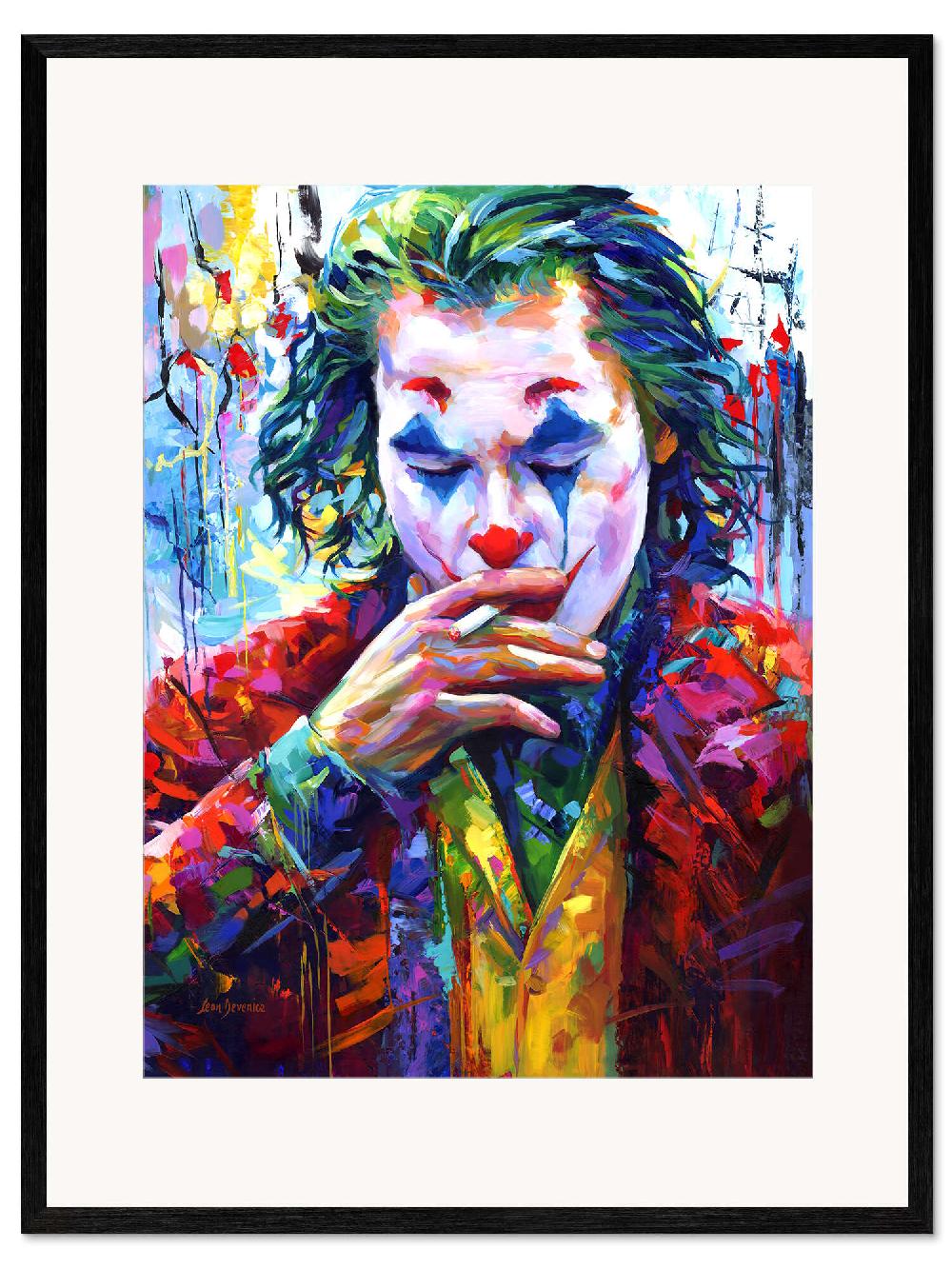 posterlounge Ingelijste kunstdruk Smoking Joker Pop Art