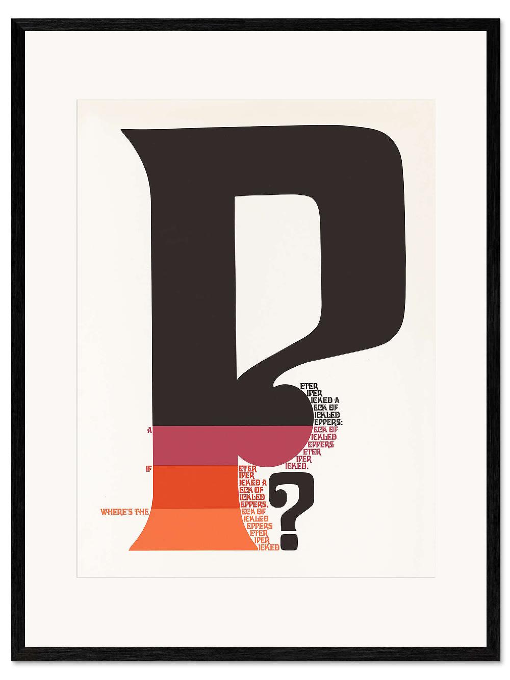 posterlounge Ingelijste kunstdruk Where's the "P" if a Peter Piper picked a peck of pickled peppers