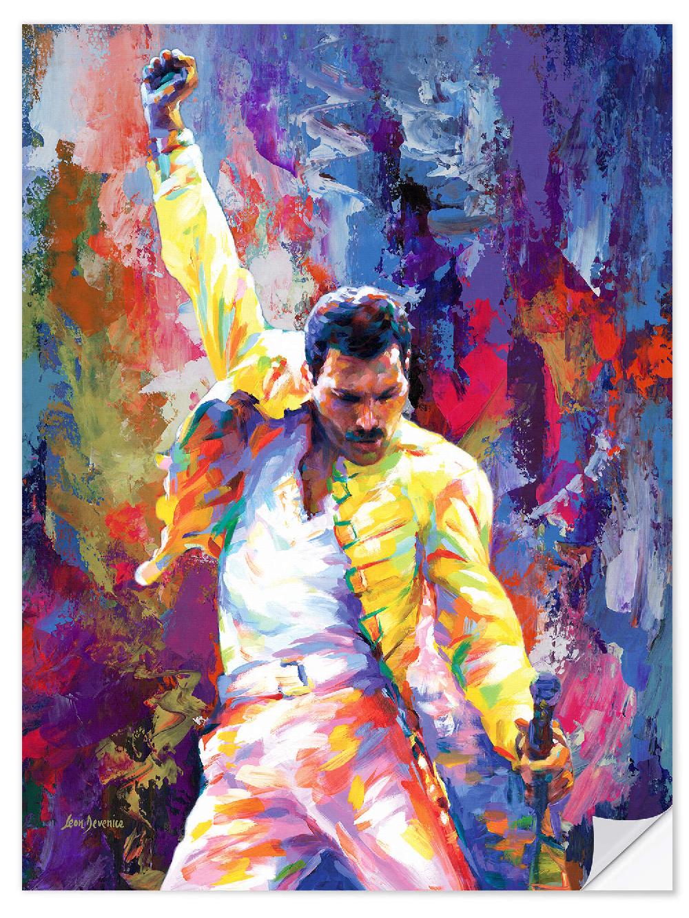 posterlounge Muursticker Freddie Mercury Pop Art Portrait