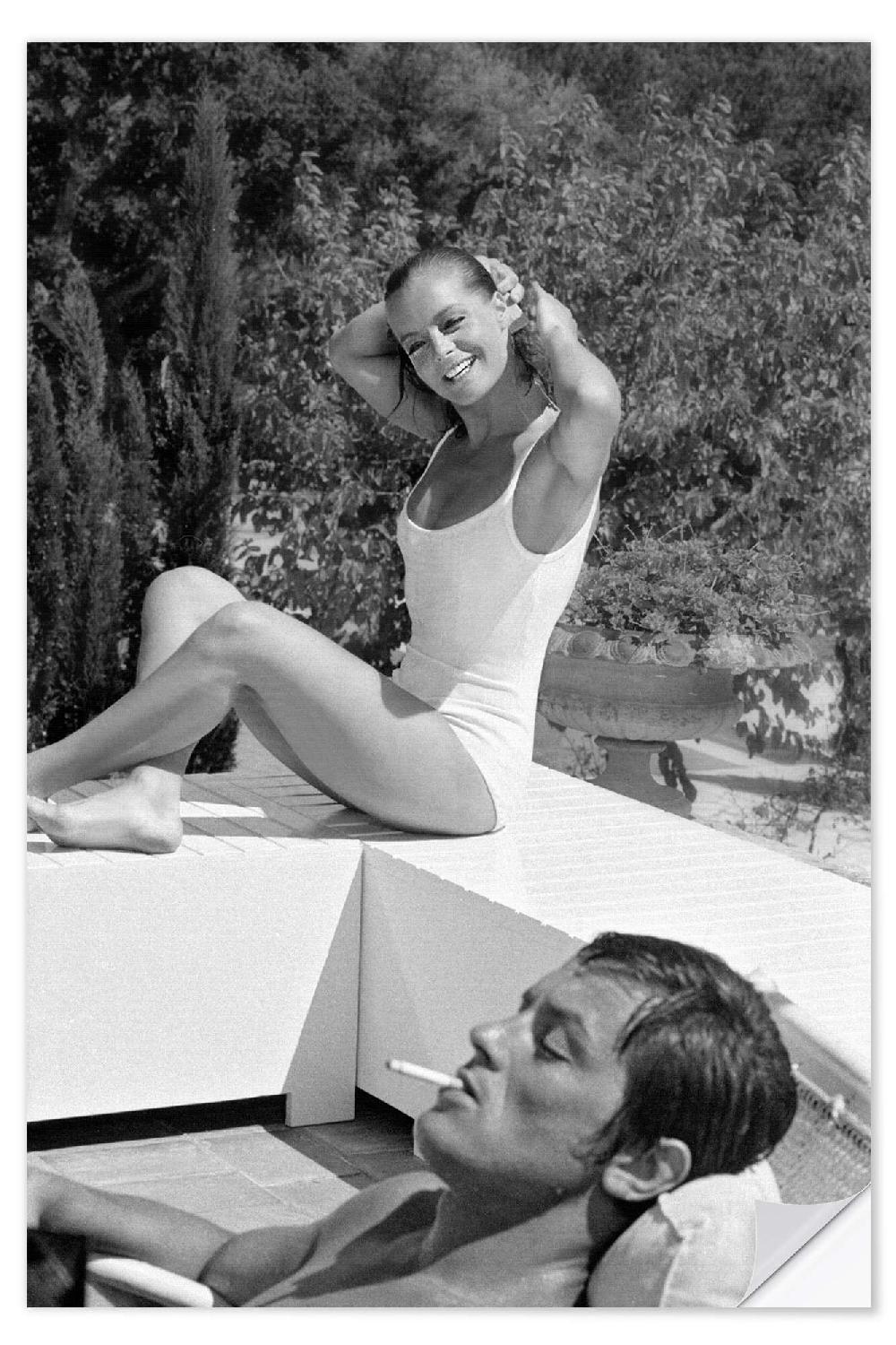 posterlounge Muursticker Romy Schneider and Alain Delon The swimming pool 1968